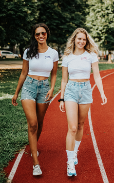 White Gameday Embroidered Cropped Tee